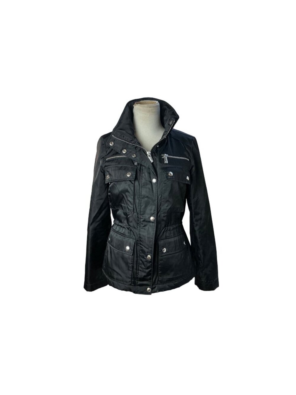 Michael Kors Black Belted Moto Utility Jacket Coat Women’s Sz S